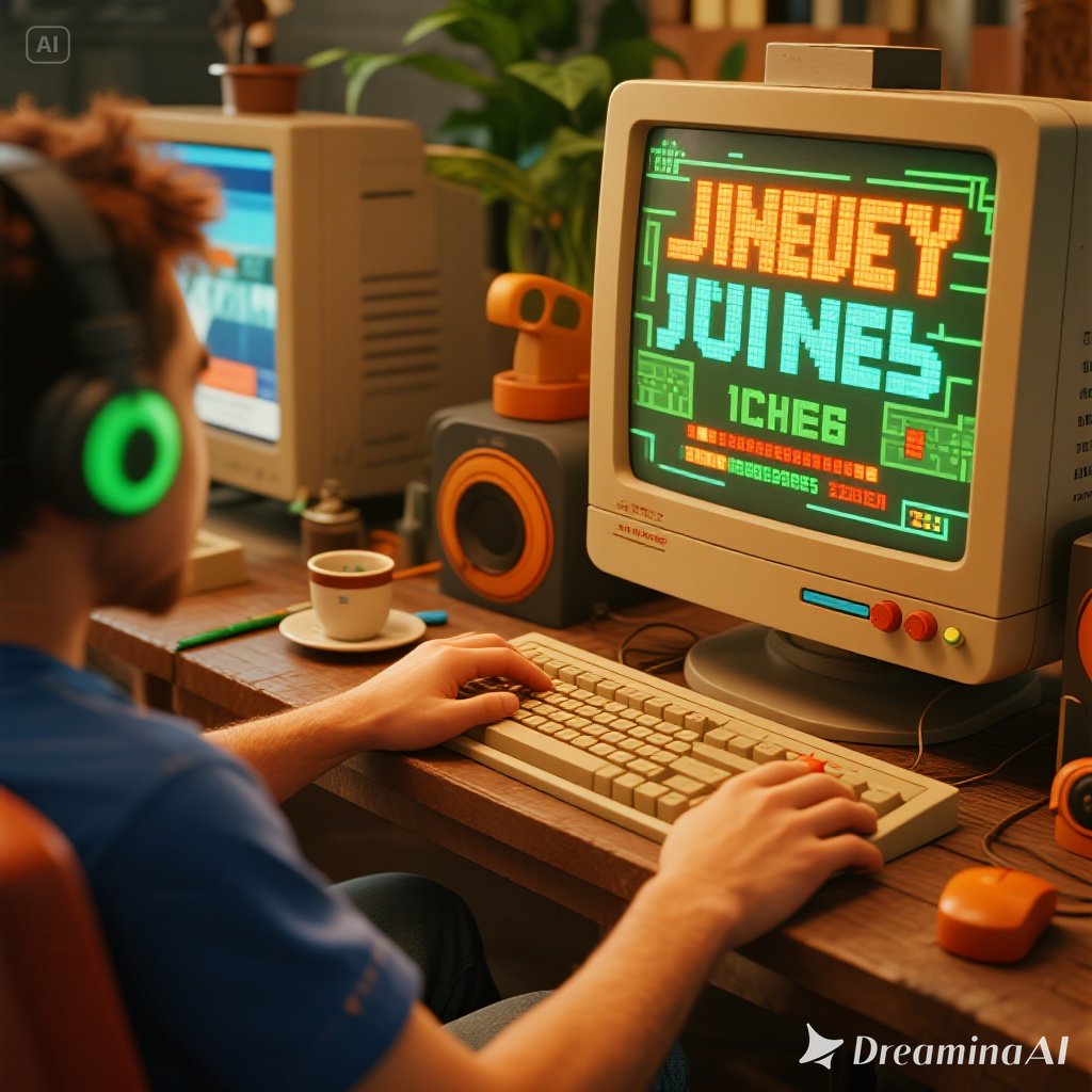 Kolase developer game indie Indonesia, adegan pembuatan game, dan tampilan visual game modern.