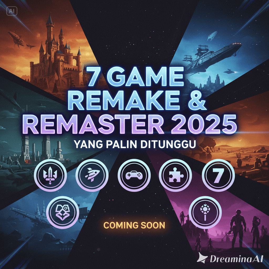 Kolase karakter game dari berbagai remake dan remaster 2025 seperti Metal Gear, Resident Evil, dan Final Fantasy.