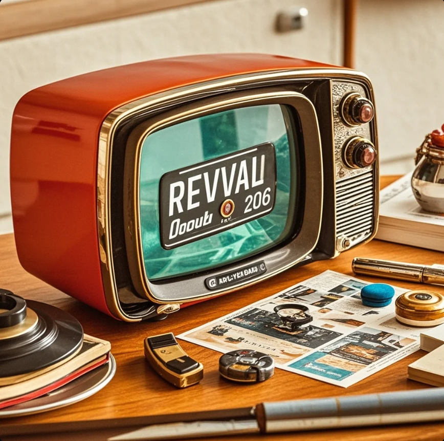 Ilustrasi konsol retro berpadu controller modern, dengan layar menampilkan game pixel art dan grafis PS1-style