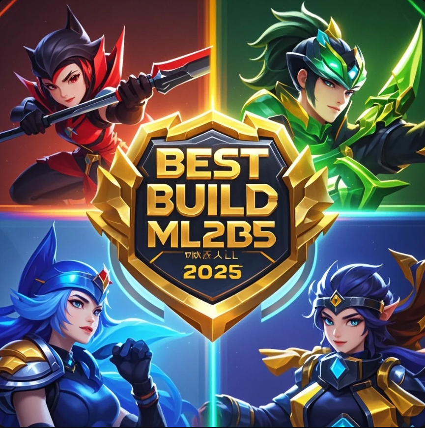 Tampilan emblem Mobile Legends dengan ikon role dan pilihan talent, berlatar arena MLBB